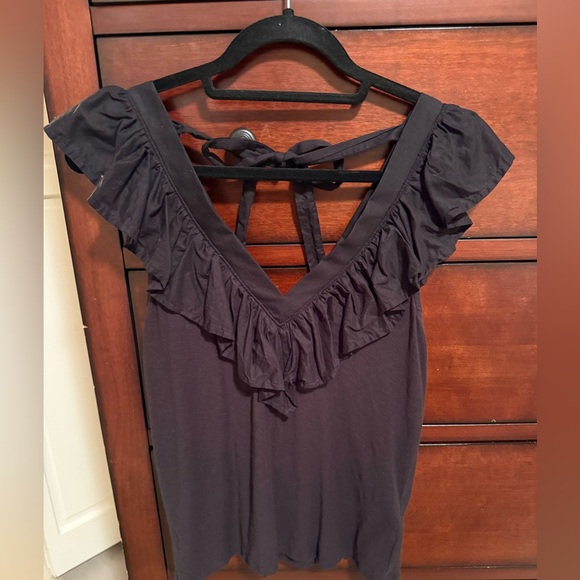 Nation LTD Black Ruffle Blouse - Picture 1 of 3